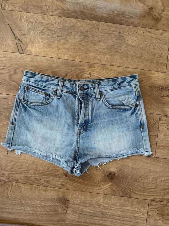 Free People Pants - Free People We The Free Mid-Rise Raw Hem Denim Cutoff Shorts